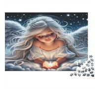 Puzzle 1000 Pezzi Bambino Angelico per Donne e Uomini - Angelo che Tiene una Piccola Candela Gioco Familiare Divertente e Sfidante Idea Regalo 52x38cm