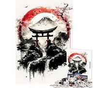 Puzzle 1000 pezzi Bianco e nero Giappone Tradizionale Decorazione per la casa Giocattoli Ottimi regali e giocattoli Gioco pratico Interessante riduzione dello stress Dimensioni 38x26cm