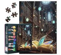 Puzzle 1000 pezzi, biblioteche misteriose e libri magici puzzle per adulti 1000 pezzi, puzzle impossibile impegnativo per adulti, 50 x 70 cm
