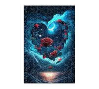 Puzzle 1000 Pezzi Blu Cuore Rose, Gioco Educativo e Stimolante, Sviluppare Memoria, Logica e Manualità, Giochi Rilassamento e Intelligence Puzzle per Adulti 1000 Pezzi