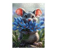 Puzzle 1000 Pezzi Blu Fiore Criceto Gioco Educativo Puzzle Impossibili Adatto Agli Appassionati di Puzzles Puzzles per Adulti 1000 Pezzi 75x50 cm