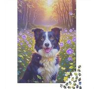 Puzzle 1000 Pezzi Border Collie in The Woods, Per Bambini E Adulti Puzzle Difficile Sfida Classici Regali 1000pcs (75x50cm)