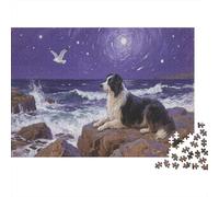 Puzzle 1000 Pezzi Border Collie Lying on The Reef, Per Bambini E Adulti Puzzle Per Gioco Familiare Difficile Sfida Classici Regali 1000pcs (75x50cm)