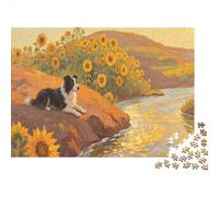 Puzzle 1000 Pezzi Border Collie Lying on The Slope, Per Bambini E Adulti Puzzle Per Gioco Familiare Difficile Sfida Classici Regali 1000pcs (75x50cm)