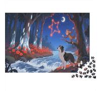Puzzle 1000 Pezzi Border Collie Standing by The River, Per Bambini E Adulti Puzzle Per Gioco Familiare Difficile Sfida Classici Regali 1000pcs (75x50cm)
