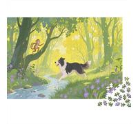 Puzzle 1000 Pezzi Border Collies Shuttle Through The Jungle, Per Bambini E Adulti Puzzle Per Gioco Familiare Difficile Sfida Classici Idea Regalo 1000pcs (75x50cm)