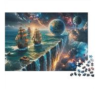 Puzzle 1000 pezzi Bordo della Terra e Oceano, Vela sulla Scogliera, Cartone Riciclato, Bambini 12+, Relax Mentale 52x38cm