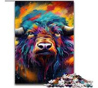 Puzzle 1000 pezzi "Bufalo" in legno, regalo perfetto per genitori, amanti e amici - età 14+, dimensioni 50x75cm, ideale per arredare la casa, allenare la mente e come regalo per le feste
