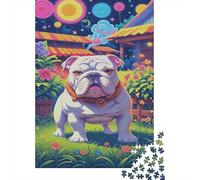 Puzzle 1000 Pezzi Bulldogs on The Grass in The Yard, Per Bambini/Adultí - Relax Rompicapo & Idea Regalo Creativa 1000pcs (75x50cm)