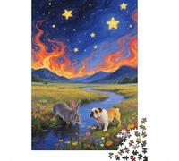 Puzzle 1000 Pezzi Bulldogs Stroll on Vast Grasslands, Per Bambini/Adultí - Relax Rompicapo Classici & Gift Box 1000pcs (75x50cm)