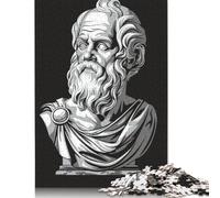 Puzzle 1000 pezzi "Busto del filosofo di Socrate" per adulti, difficoltà: giocattoli educativi, giochi, decorazioni per la famiglia (38x26 cm)