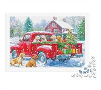 Puzzle 1000 Pezzi Camion Rosso Cuccioli Natale Consegna Arredamento Muro Cartone Premium Regalo Compleanno Famiglia 38x26cm