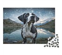 Puzzle 1000 Pezzi Cane Carino per Adulti e Bambini Dalmata al Lago di Montagna Regalo Divertente e Attività per Casa Età 12 Anni in Su 38x26cm/1000pz