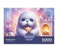 Puzzle 1000 pezzi Cane e Scoiattolo sotto la Luna, per Adulti