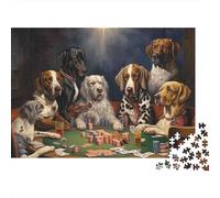 Puzzle 1000 pezzi Cani al Poker Animali che Giocano a Poker, Difficile Resistente, Cartone Premium Often, per Uomini & Donne 52x38cm