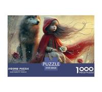 Puzzle 1000 Pezzi Cappuccetto Rosso Uomini Donne 38x26cm, Ragazza Lupo Cappuccio Rosso Attività Famiglia Gioco Educativo Stimolante