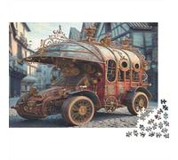 Puzzle 1000 Pezzi Carrozza Steampunk per Tutta la Famiglia - Autobus Vintage Steampunk per Donne, Regali per Uomini e Adulti 38x26cm