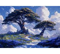 Puzzle 1000 Pezzi Cartone Animato Puzzle Adulti Sfida Impossibili Jigsaws Albero Classica 3D Pattern Art Jigsaws per Divertimento Adulti e Bambina, Gioco Familiare, Festa Aziendale 75x50cm C-738
