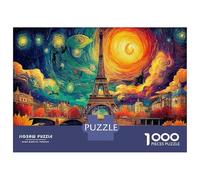 Puzzle 1000 pezzi cartone Matrimonio a Parigi, Torre Eiffel notte stellata, educativo bambini, sviluppo cognitivo allenamento cerebrale 52x38cm/1000pz