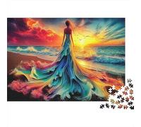 Puzzle 1000 pezzi cartone spesso Ballerina Fantasy,70x50cm, donna abito tramonto fluido, difficile, adolescenti12-18, attività individuale