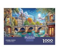 Puzzle 1000 pezzi cartone spesso Scena Ponte Parigi, ponte & fiume parigino, gioco cerebrale antistress, decorazione murale loisirs interni 70x50cm/1000pz