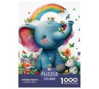 Puzzle 1000 Pezzi Cartoon Elefant Qualità Premium Cute Animals Intrattenimento Creativo Divertimento Per Adulti Per Adulti E Ragazzi 38x26cm/1000pcs