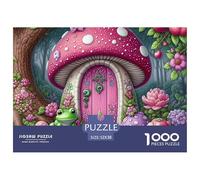 Puzzle 1000 pezzi casa di funghi, fatina e rana, per adulti, gioco difficile, decorazione murale, regalo originale
