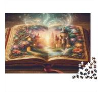 Puzzle 1000 Pezzi Castello Libro Magico | Paese Fiabesco | Cartone Alta Qualità | Per Genitori e Figli | Antistress 52x38cm