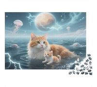 Puzzle 1000 Pezzi Cat by The Sea And Planet, Per Amore E Amico, Relax-rompicapo Puzzle Difficile Sfida, Classici Regalo 1000pcs (75x50cm)
