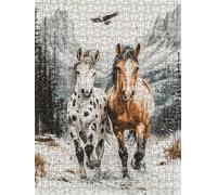 Puzzle 1000 Pezzi, Cavalli Animali 3D Puzzle per Adulti Impegnativo, Educa Puzzles Artistico, Divertente E Stimolante Puzzles Decorativo per La Famiglia, Regalo e Decorazione Pareti DX0YL6-207