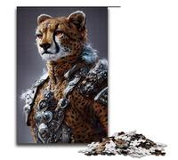 Puzzle 1000 pezzi "Cheetah King" in legno per bambini, interazione genitori-figli, 1000 pezzi