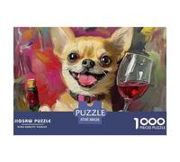 Puzzle 1000 Pezzi Chihuahua Qualità Premium Oil Painting Dog Intrattenimento Creativo Idea Regalo Uomo E Donna Per Adulti E Ragazzi 38x26cm/1000pcs