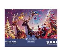 Puzzle 1000 Pezzi Christmas Qualità Premium Elk Old Man Divertimento Idea Regalo Uomo E Donna Per Adulti E Bambini Da 12 Anni 38x26cm/1000pcs