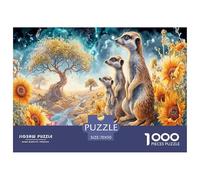 Puzzle 1000 Pezzi Cigni nella Notte Stellata, Regalo per Uomini e Donne | Cigni e Campo di Girasoli, per la Famiglia, Attività a Casa, Decorazione da Parete, 38x26cm