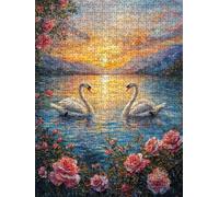 Puzzle 1000 Pezzi, Cigno Bianco Tramonto 3D Puzzle per Adulti Impegnativo, Educa Puzzles Artistico, Divertente E Stimolante Puzzles Decorativo per La Famiglia, Regalo e Decorazione Pareti DX0YL6-63