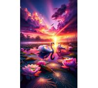 Puzzle 1000 Pezzi Cigno Loto All'Alba Gioco Educativo Sfida Impossibile Divertente Adatto Come Decorazione da Parete e Regalo Puzzle Classici 1000 Pezzi 75 x 50 cm