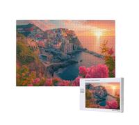 Puzzle 1000 Pezzi Cinque Terre Puzzle Tramonto Grandi Dimensioni per Adulti Con Scatola di Imballaggio e Immagini di Riferimento,Divertenti Giochi per Tutta la Famiglia,Come Regalo per Amici 2T-842