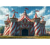 Puzzle 1000 Pezzi Circo Puzzle 1000 Pezzi Legno per Adulti Albero, Splendidamente Confezionato in Una Scatola di Cartone, Trasportabile in Una Borsa a Rete per Decorazioni Parete 75x50cm RXPT-497