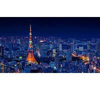 Puzzle 1000 Pezzi Città Notte Paesaggio Urbano Luce Giappone Torre Di Tokyo 75 * 50Cm
