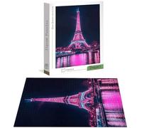 Puzzle 1000 Pezzi Città, Puzzle Torre Eiffel 1000 Pezzi per Adulti e Ragazzi, Puzzles in Legno con Squisita Scatola di Imballaggio, Giochi Educativo per Famiglie, Decorazioni Casa Regalo Natale H-7050