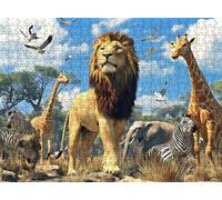 Puzzle 1000 Pezzi Classici, Puzzle Africa animale 75 x 50 cm, Gioco Educativo e Antistress in Legno con Poster Incluso, Ttività DIY per Famiglia, Regalo per Appassionati, Decor Parete Casa, f0-178