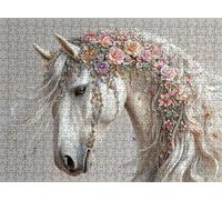 Puzzle 1000 Pezzi Classici, Puzzle bellezza cavallo 75 x 50 cm, Gioco Educativo e Antistress in Legno con Poster Incluso, Ttività DIY per Famiglia, Regalo per Appassionati, Decor Parete Casa, f0-736