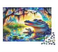Puzzle 1000 pezzi Coccodrillo Palude, Concentrazione, Cartone Often, Bambini +8 anni, 52x38cm