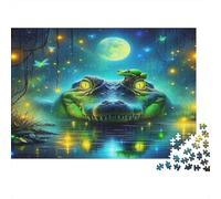 Puzzle 1000 pezzi Coccodrillo Rana Luna, Estremamente Difficile Cartone Premium Esperti 52x38cm