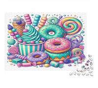 Puzzle 1000 Pezzi Collezione Caramelle Colorate, Design Dolci, Concentrazione, Cartone Premium Often, Bambini +8, Regalo, 70x50cm