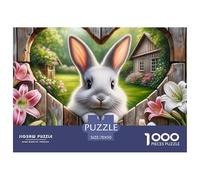 Puzzle 1000 pezzi Coniglio nel Cuore Gioco - Coniglio Recinto a cuore Giardino Decorazione murale Gioco educativo 70x50cm