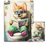 Puzzle 1000 pezzi Corgi Go Toilet, puzzle per adulti, adolescenti e famiglie, perfetto come decorazione fai da te e sfida rompicapo, 26X38CM/10,23x14,96 pollici.