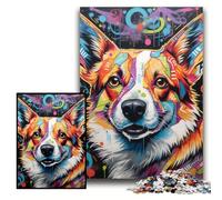 Puzzle 1000 pezzi Corgi Graffiti Puzzle impossibile per adulti 26x38cm Idea regalo di compleanno, gioco rompicapo impegnativo
