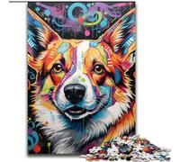 Puzzle 1000 pezzi Corgi Graffiti Puzzle per adulti Gioco interattivo per famiglie, rompicapo regalo, giocattolo educativo (dimensioni 26x38cm)