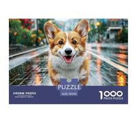Puzzle 1000 Pezzi - Corgi Strada Bagnata, Gioco Rilassante Carta Riciclata e Idea Regalo, 70x50cm